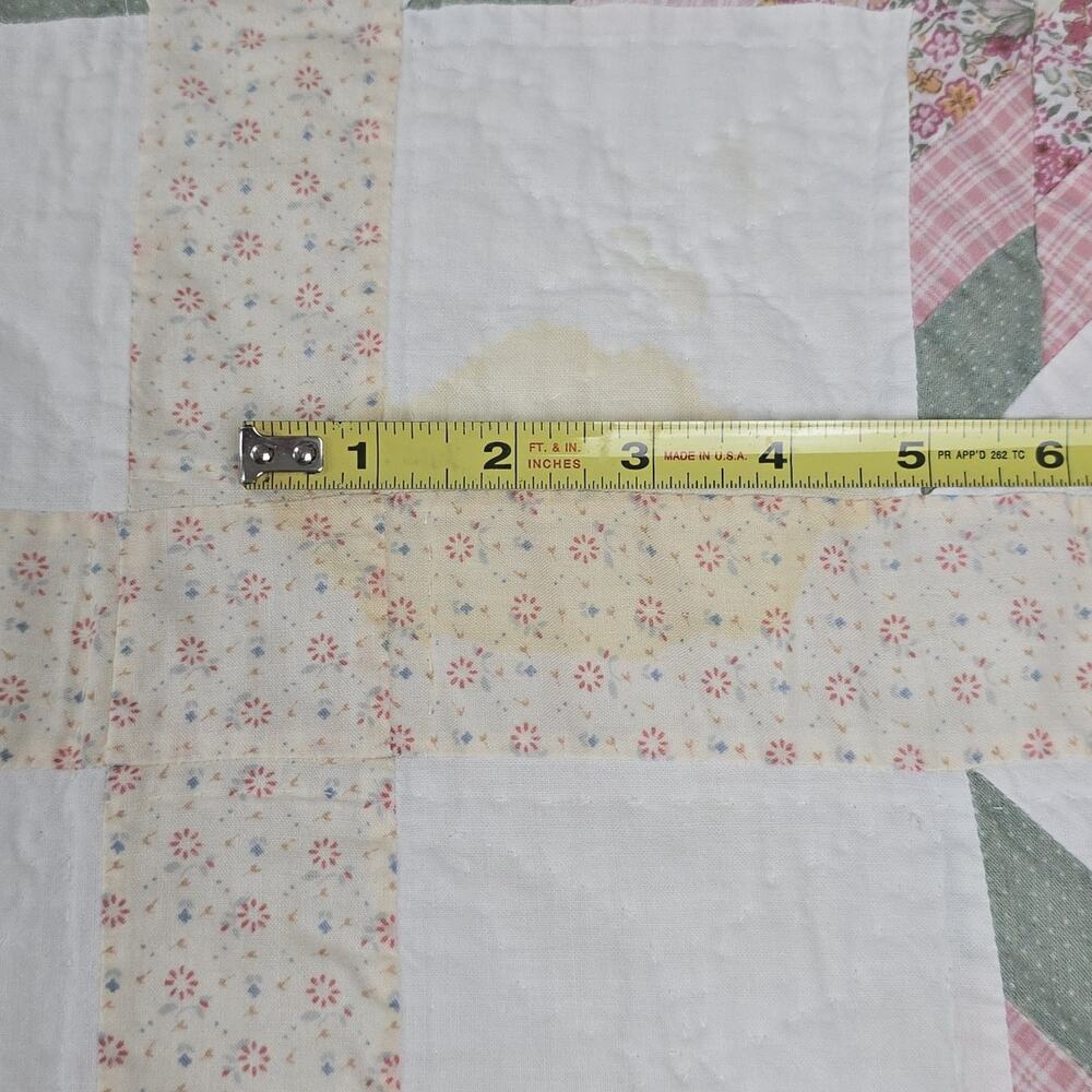 Vintage Lone Star Quilt Patchwork Coverlet 82x82" Cutter READ - Picture 11 of 12